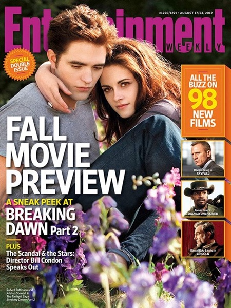 Kristen Stewart e Robert Pattinson na capa da edição mais recente da Entertainment Weekly.