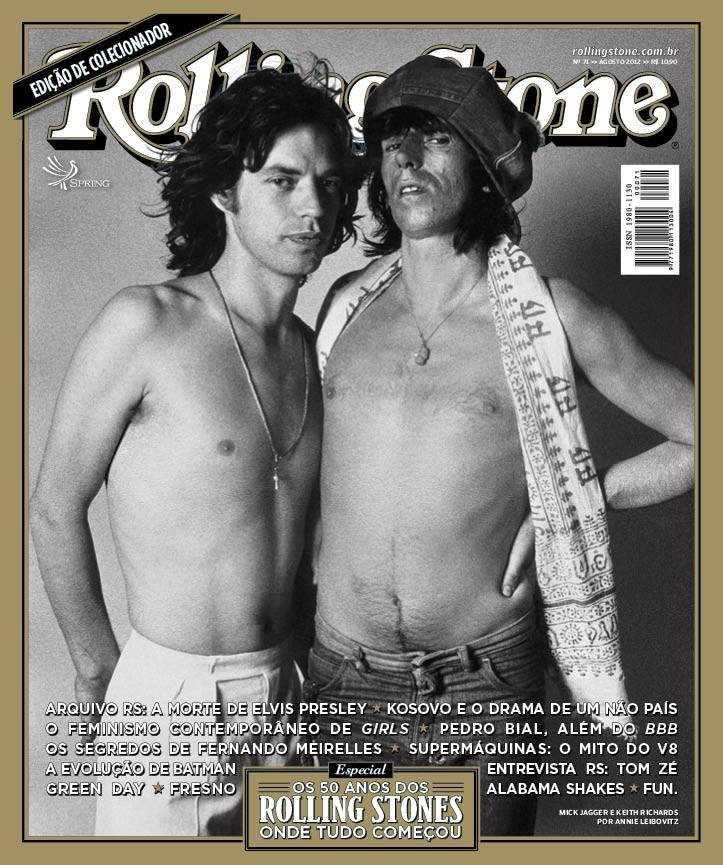 Mick Jagger e Keith Richards na capa de agosto da Rolling Stone Brasil