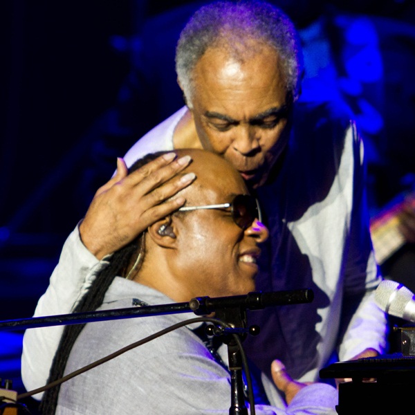 Gilberto Gil e Stevie Wonder em clima de cumplicidade no Rio de Janeiro
