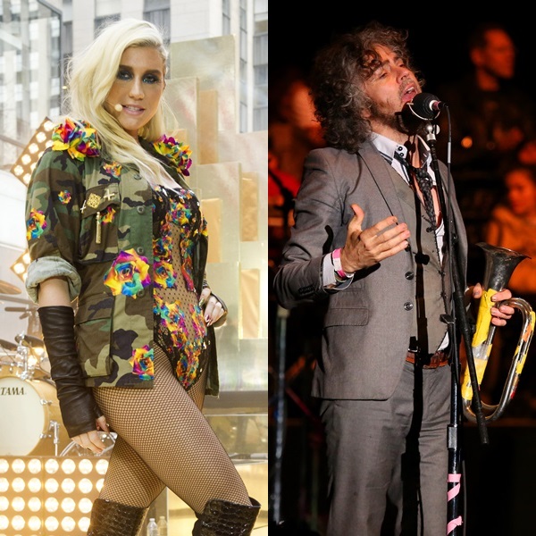 Montagem em fotos de Ke$ha e Flaming Lips