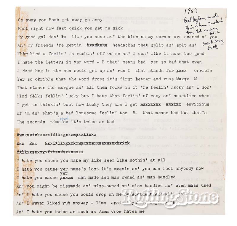 Música perdida de Bob Dylan vai a leilão