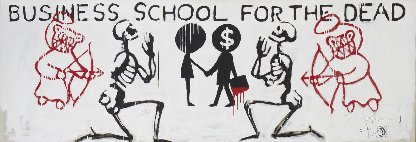 Pintura de Thom Yorke e Stanley Donwood chamada “Business School For The Dead”