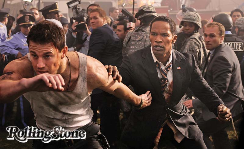 NA LUTA Os personagens de Tatum e Foxx em meio à invasão;