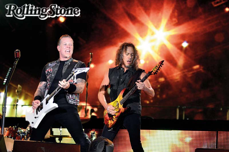 EFICIÊNCIA  James Hetfield e Kirk Hammett: o Metallica fez bonito.