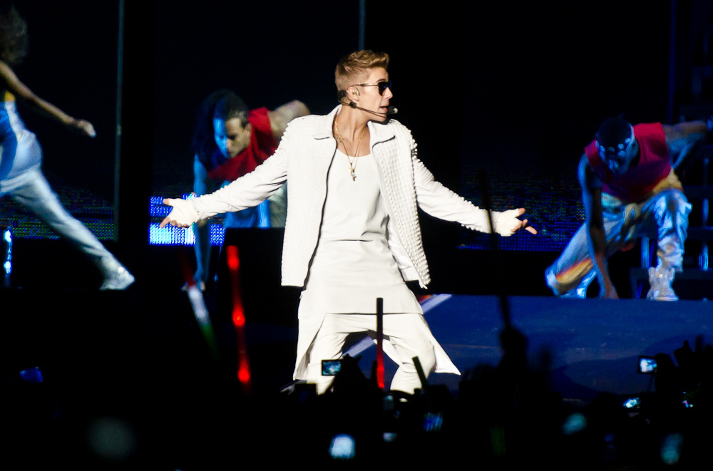 Justin Bieber tocou na Arena Anhembi, em São Paulo.