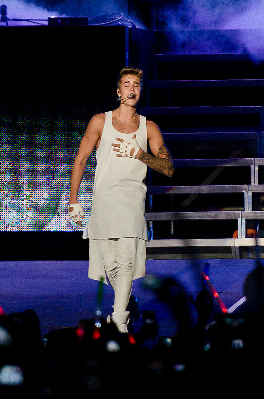 Justin Bieber tocou na Arena Anhembi, em São Paulo.