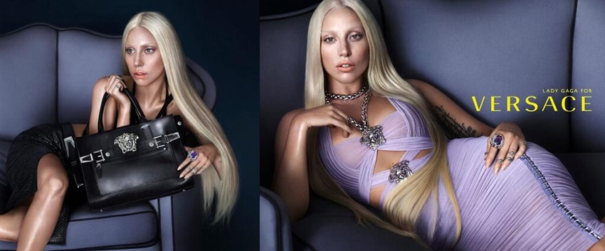 Lady Gaga para a campanha de primavera da Versace