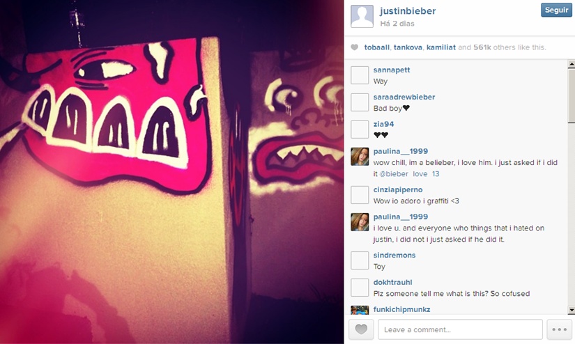 Justin Bieber - grafite na Austrália