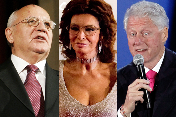 Galeria - Grammys inesperados - Mikhail Gorbachev, Bill Clinton e Sophia Loren