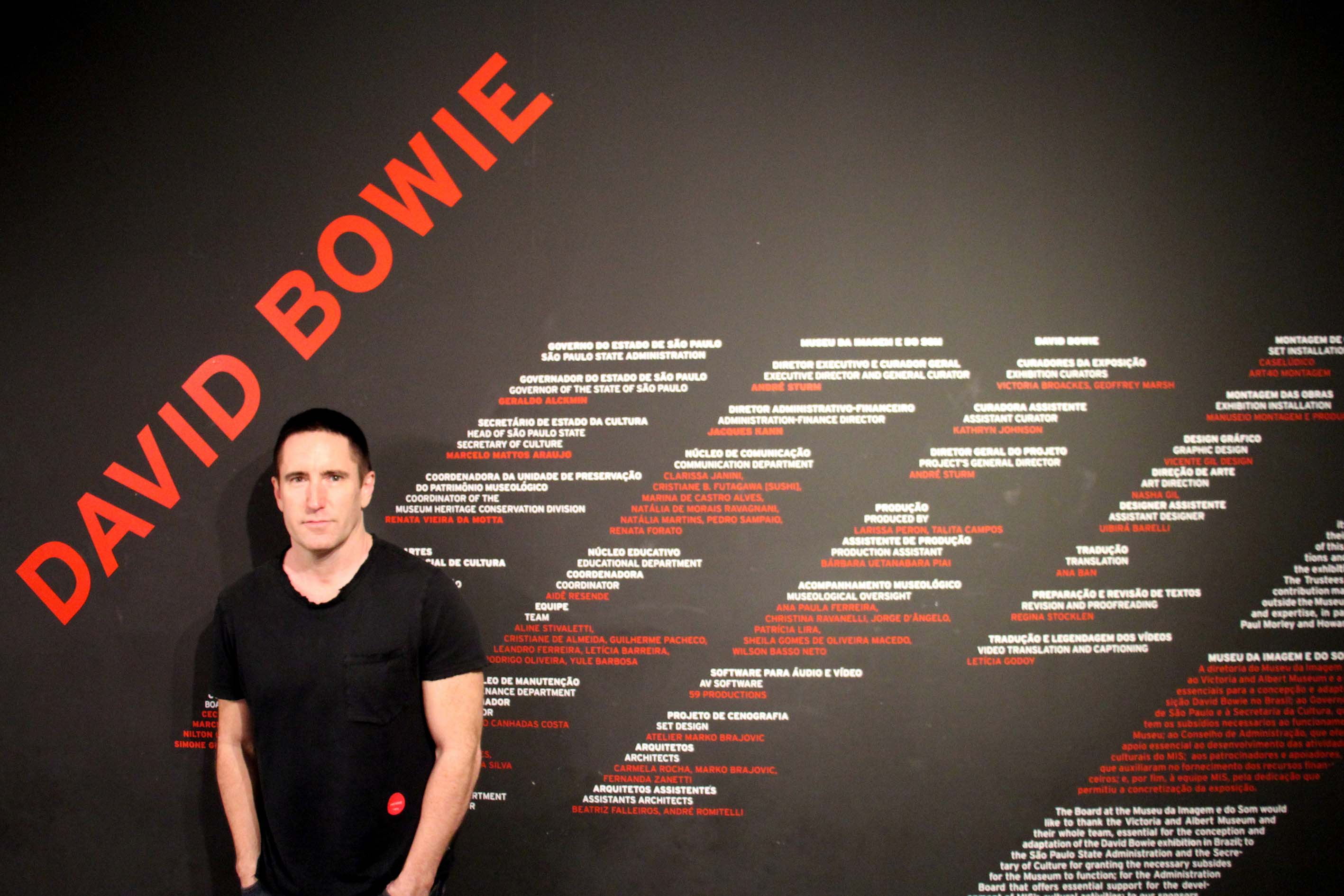 Trent Reznor, do Nine Inch Nails, na exposição sobre David Bowie no Museu da Imagem e do Som de São Paulo.
