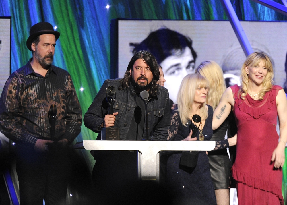 Nirvana, Dave Grohl,  Krist Novoselic, Courtney Love - Hall of Fame do Rock
