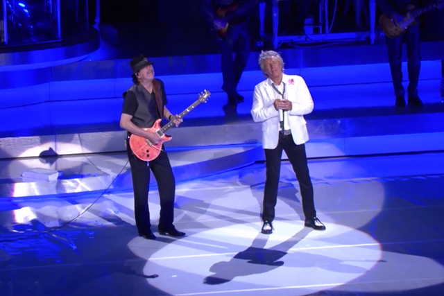 Carlos Santana e Rod Stewart