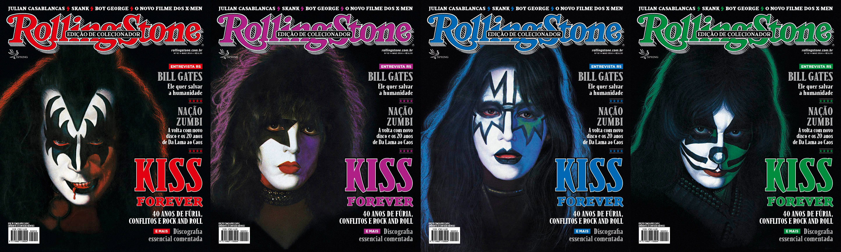 Os integrantes da formação clássica do Kiss nas capas da Rolling Stone Brasil