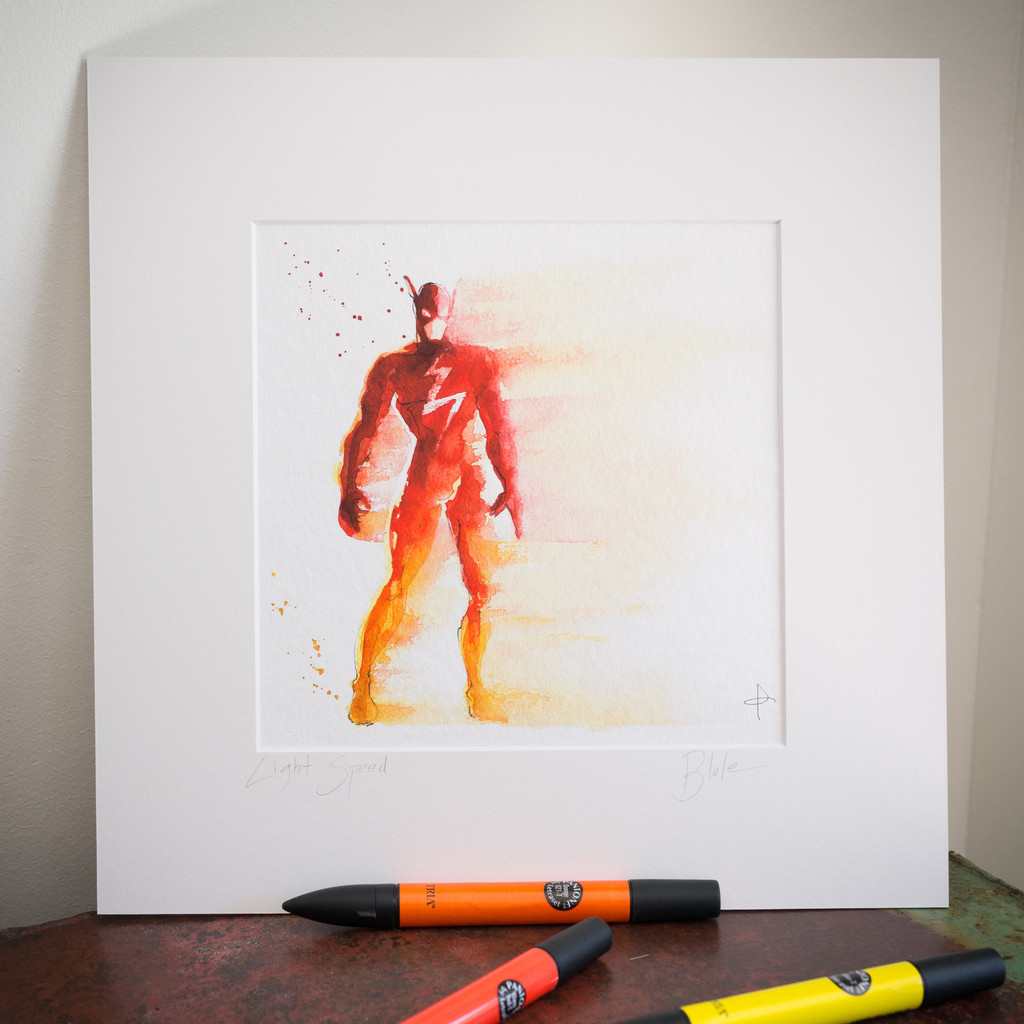 Super-heróis em aquarela