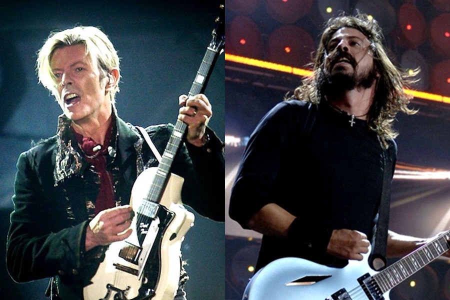 David Bowie e Dave Grohl, do Foo Fighters