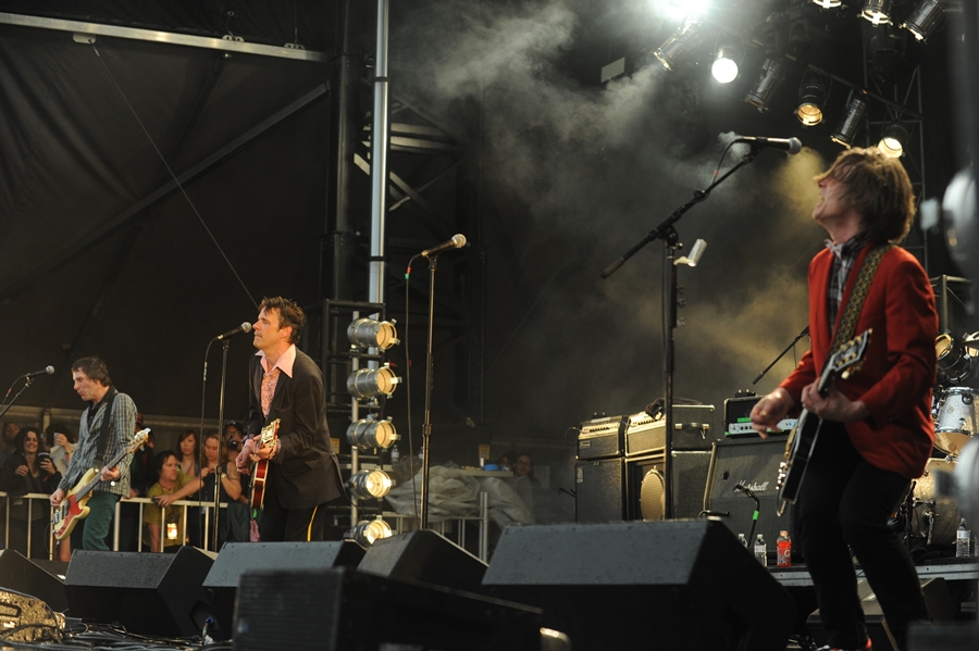 Paul Westerberg, Dave Minehan, Tommy Stinson e Josh Freese com o The Replacements, no Shaky Knees Music Festival, em maio de 2014, em Atlanta.