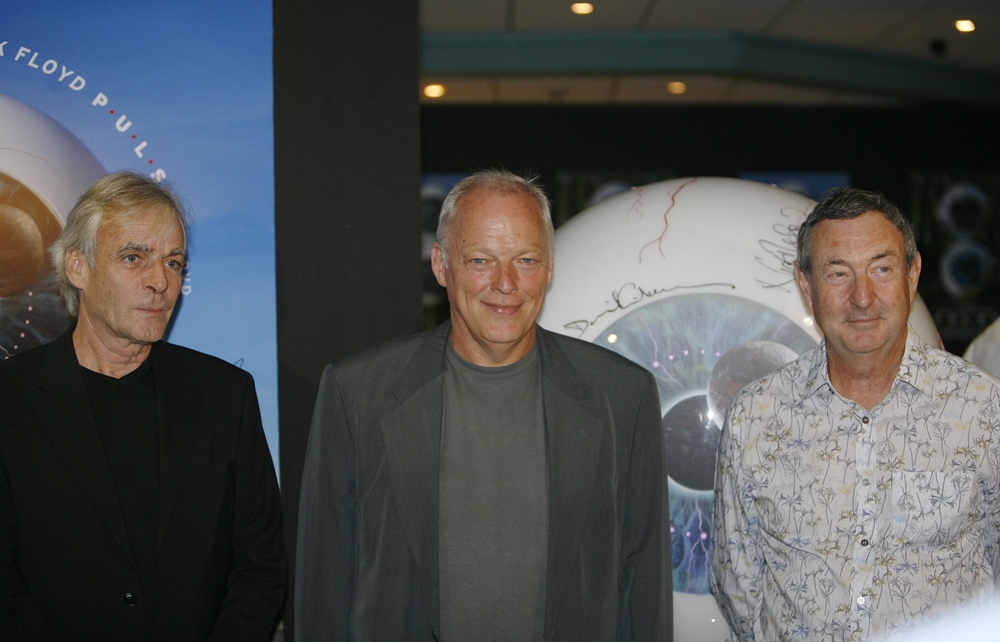 Nick Mason, David Gilmour e Rick Wright, do Pink Floyd