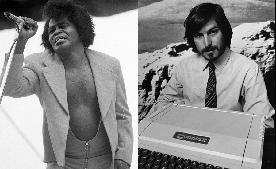 Montagem com James Brown e Steve Jobs