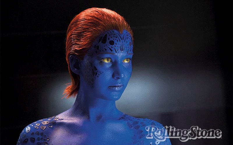 Jennifer como a personagem Mística da franquia X-Men