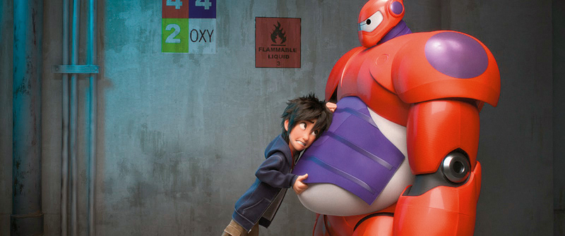 Robôs e humanos interagem em Operação Big Hero.