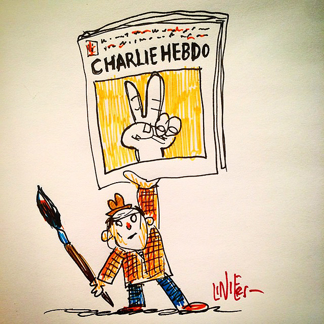 Charge de Liniers sobre o atentado ao "Charlie Hebdo"