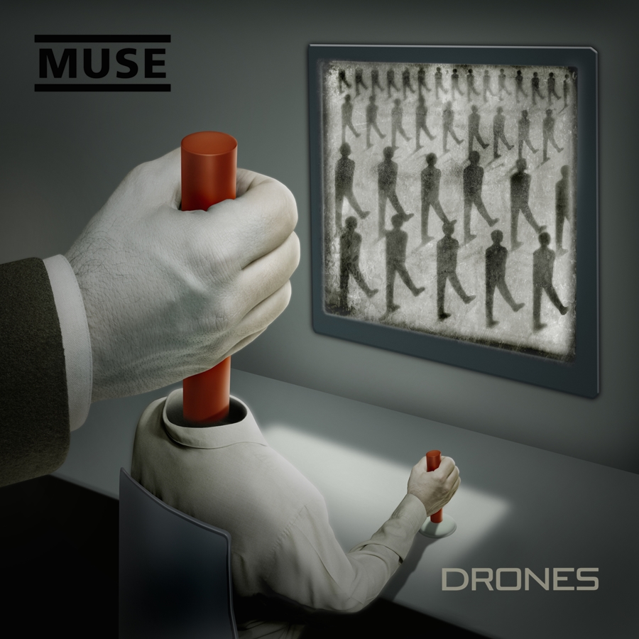 Capa de Drones, sétimo álbum do Muse