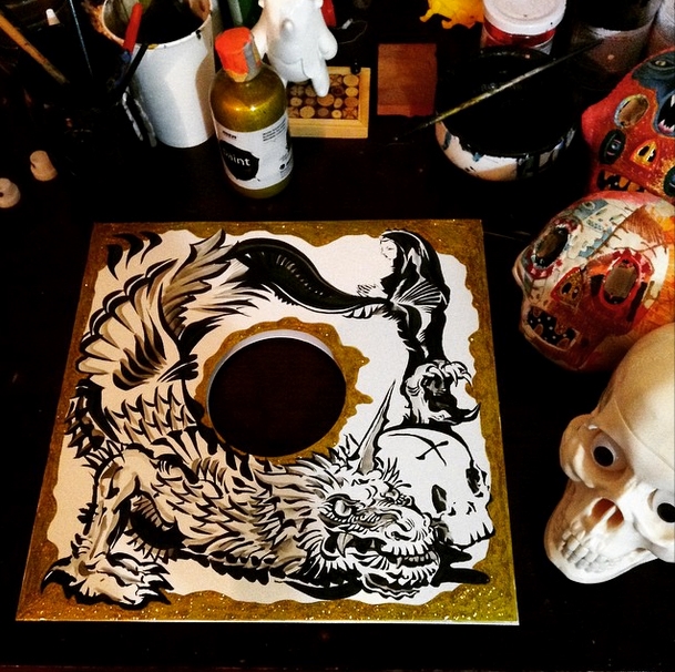 Exemplo de cópia em vinil artesanal de O Voo do Dragão, terceiro álbum de Guizado