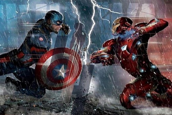 Capitão América e Homem de Ferro em pôster do filme