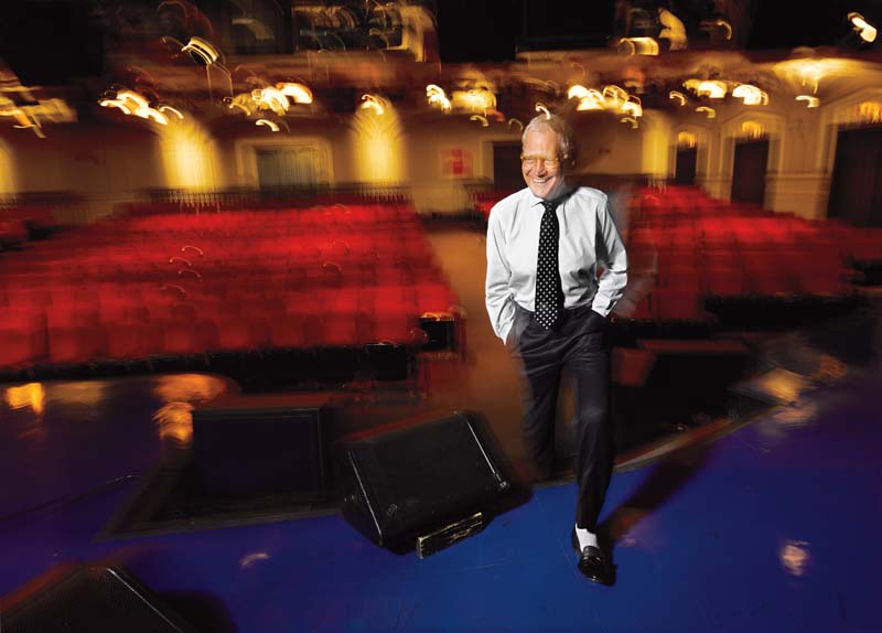 Letterman no Ed Sullivan Theater, em Nova York, antes da gravação de um dos últimos programas.