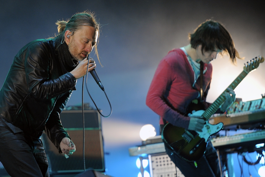 Thom Yorke (à esquerda) e Jonny Greenwood, do Radiohead
