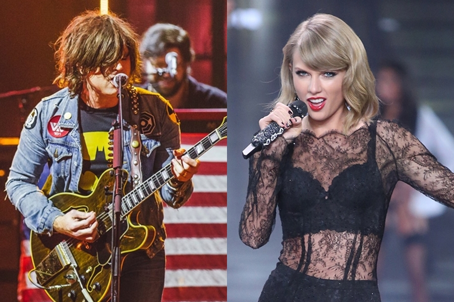 Os cantores Ryan Adams e Taylor Swift