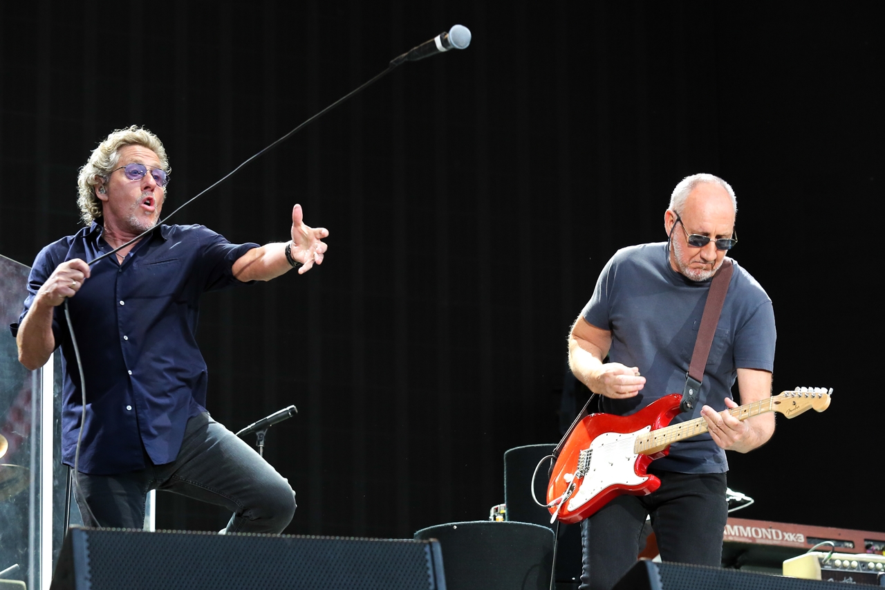 Roger Daltrey e Pete Townshend em show do The Who no Hyde Park, em Londres