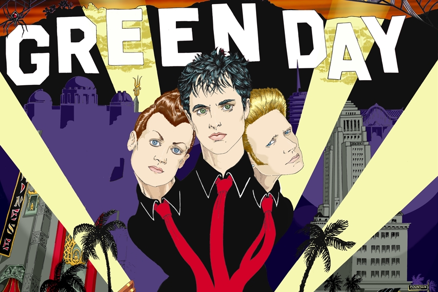 Pedaço do pôster do documentário Heart Like A Hand Grenade, do Green Day