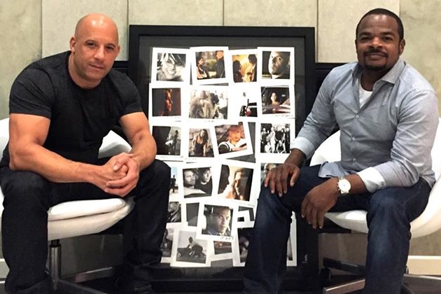 O ator Vin Diesel ao lado de F. Gary Gray, diretor de Straight Outta Compton – A História do N.W.A