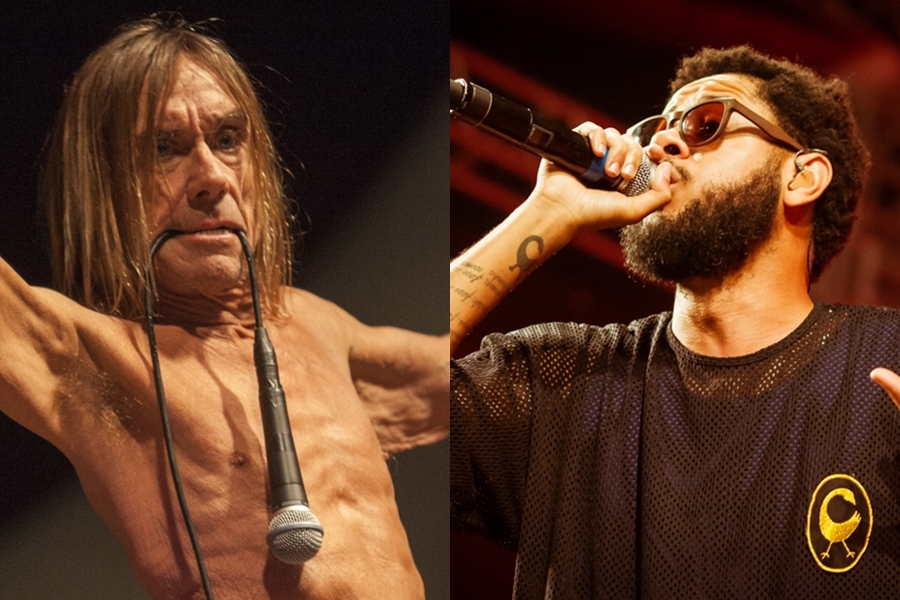 Iggy Pop, ex-vocalista do Stooges, e o rapper paulistano Emicida