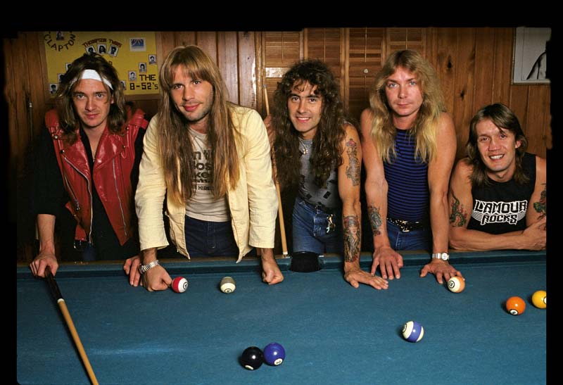 A formação que durou de 1981 a 1989 (da esq. para a dir.): Adrian Smith, Bruce Dickinson, Steve Harris, Dave Murray e Nicko McBrain, antes da chegada de Janick Gers