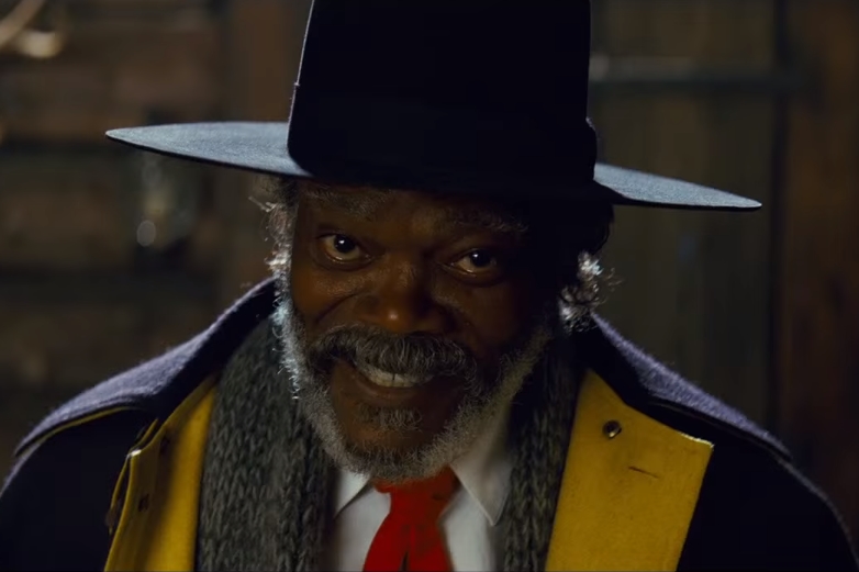 Samuel L. Jackson como Major Marquis Warren em Os 8 Odiados, filme de Quentin Tarantino