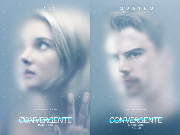 Pôsteres do filme Convergente, da série Divergente.