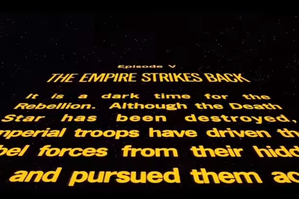 Imagem de abertura de Star Wars: Episode V - The Empire Strikes Back