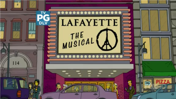 Homenagem prestada por Os Simpsons aos mortos nos atentados de Paris