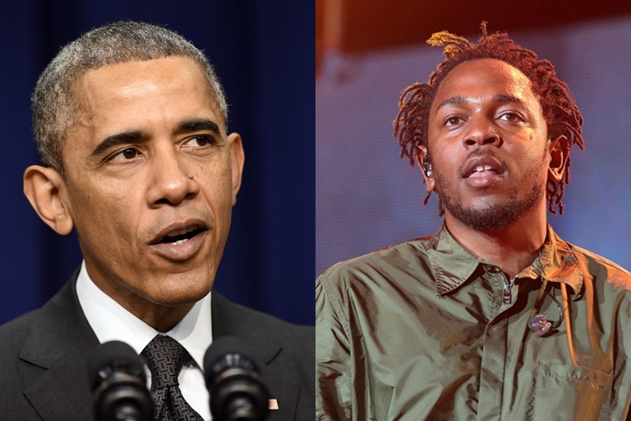 O presidente dos Estados Unidos Barack Obama e o rapper da Califórnia Kendrick Lamar
