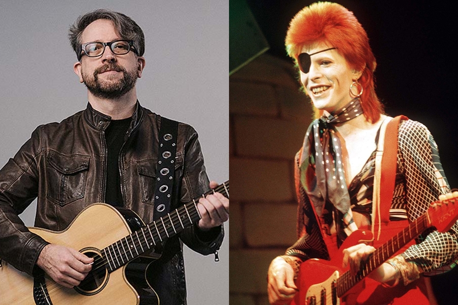 Thedy Corrêa, vocalista do Nenhum de Nós, e David Bowie