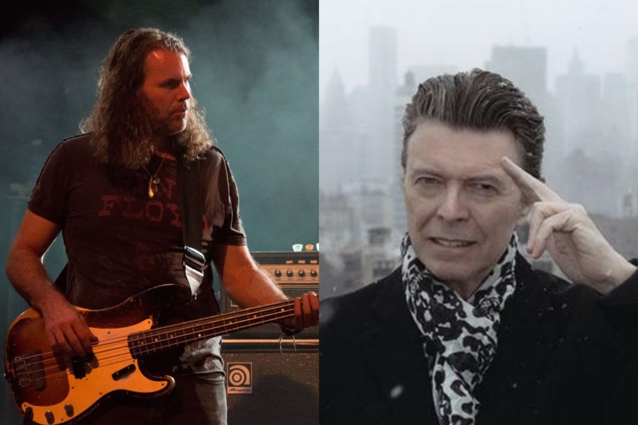 O baixista Timothy Lefebvre, que tocou no último disco de David Bowie, Blackstar, e o próprio Bowie