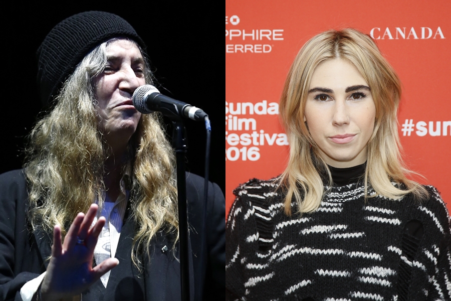 A atriz Zosia Mamet, de Girls, e a cantora Patti Smith