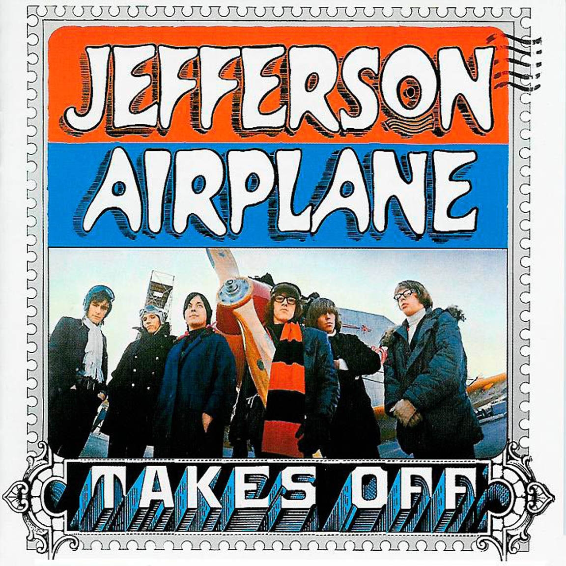 Capa de Jefferson Airplane Takes Off, álbum de estreia da banda de rock psicodélico Jefferson Airplane, com Signe Anderson como vocalista
