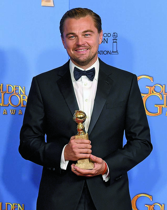 O papel em O Regresso rendeu a Leonardo DiCaprio também um Globo de Ouro