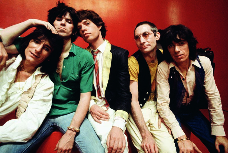 Os Stones em Nova York, no dia 2 de maio de 1978, promovendo o álbum Some Girls. (Da esq. para a dir.) Ron Wood, Keith Richards, Mick Jagger, Charlie Watts e Bill Wyman.