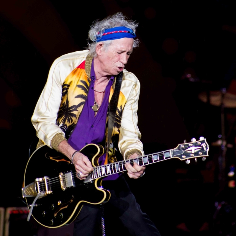 Keith Richards durante o primeiro show dos Rolling Stones em São Paulo em 2016