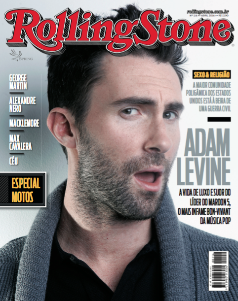 Adam Levine estampa a capa da edição 116 (abril/2016) da Rolling Stone Brasil
