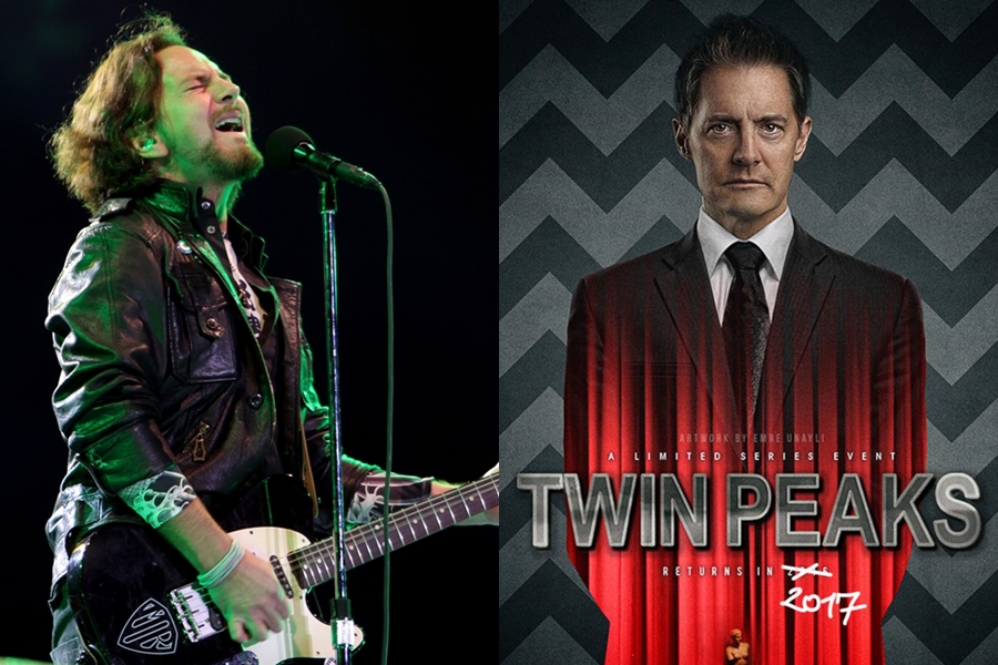 Eddie Vedder, líder do Pearl Jam, e o ator Kyle MacLachlan, o Agente Cooper de Twin Peaks